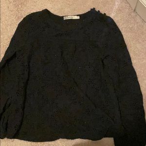 Black eyelet top